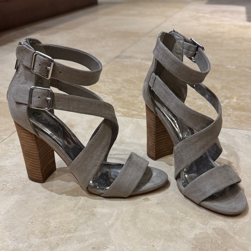 Carlos by Carlos Santana Gray Suede Heels